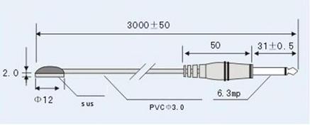 AMWEI 402生物医疗NTC热敏电阻温度探头工程图